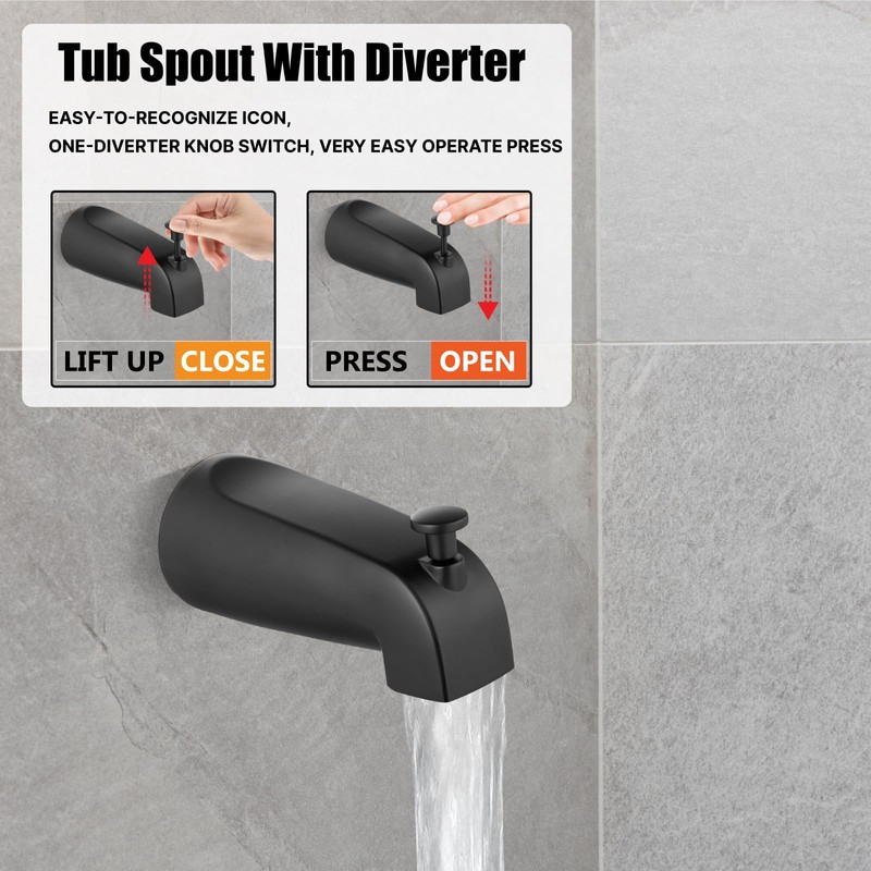 Heyalan Shower Faucet Set with Tub Spout Shower Trim Kit