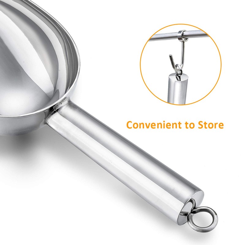 Stainless Steel Scoop Set of 3 (3-5-8 Ounce), E-far Small