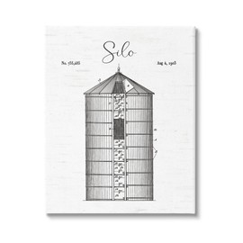 Stupell Industries Detailed Silo Diagram Rustic Countryside Farm Structure, Design by Lettered and Lined, Gallery Wrapped Canvas, 16 x 20