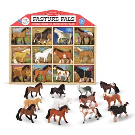 Melissa & Doug Pasture Pals - 12 Collectible Horses with Wooden Barn-Shaped Crate