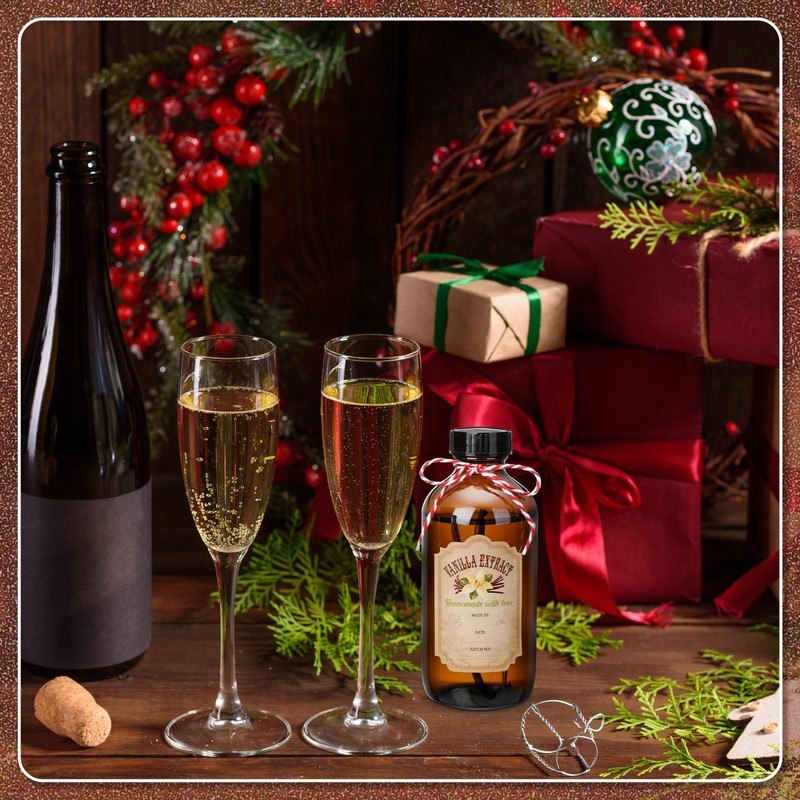 Uiifan 12 Pack Amber Glass Bottle Boston Round Bottles with