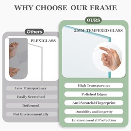 VUVUZULA Square Picture Frames 8x8 Inch White Photo Frame with Mount for 6x6 Inch Photo with Real Glass for Wall