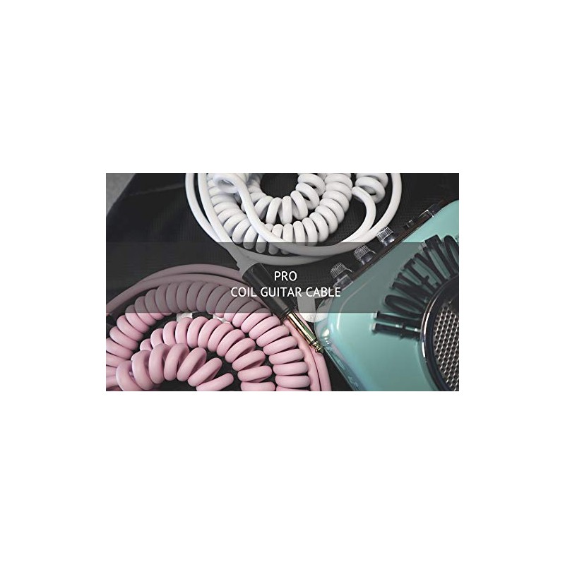 Aestivate Guitar Coil Cable Base Shielded Curl Cord 6.35mm Stereo