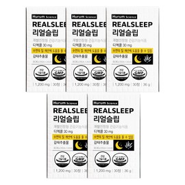 Hurum Real Sleep 1200mg x 30 tablets (5) / JJ Mall / 휴럼 리얼슬립 1200mg x 30정 5개 / JJ몰