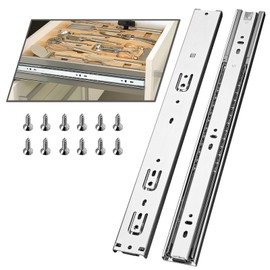 ZHUOJUN 1 Pair Soft Close Drawer Slides Side Mount 12 14 16 18 20 22 24 Inch 100 lb Load Capacity Self Closing Full Extension Rails Ball Bearing Cabinet Kitchen Runners Dresser Glide