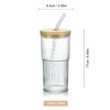 Joeyan 24 oz Clear Glass Tumbler with Straw and Bamboo
