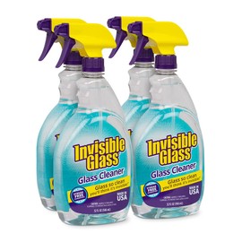 Invisible Glass 92194-4PK Premium Glass and Window Cleaner for Auto and Home Cleans Glass, Windows, Glass Cooktops, Patio Doors, and More, Streak-Free, Ammonia-Free, Tint-Safe, 32 Fl Oz, Pack of 4