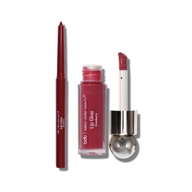 billion dollar brows bdb Lip Gloss with Lip Liner Set - Moisturizing High Shine, Lightweight Glossy, Plumping Lip Gloss, Cranberry