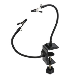 QWORK® Soldering Aid Helping Hand with C-Clamp and 2 Flexible Arms, Third Hand Soldering Station for Jewellery Electronics Repair