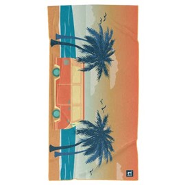 Sprints Athletic Running Towel, Full-Sized, Car Seat Cover - Moisture Wicking (Retro Sunset)