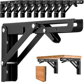 UTRHHVS 10PZ Mensulas para repisa,Soporte Plegable para Estante 8 Pulgadas,Escuadras para repisas,Soportes para Estantes con Tornillos,Para Dormitorio