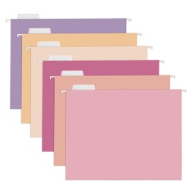 48 Pack Colored Hanging File Folders Letter Size Decorative Hanging Folder Cute Pretty File Folder for Filing Cabinet Office Home with 1/5-Cut Adjustable Tabs, Macaroon Color