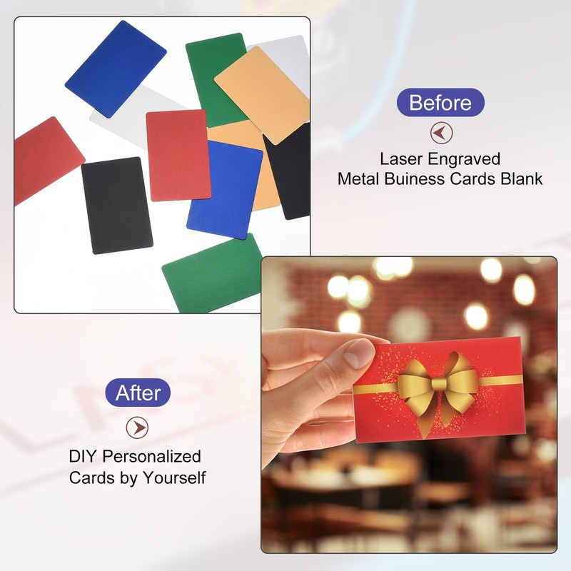 PATIKIL 20 Pack Metal Business Cards Anodized 0.8mm Thick Anodized