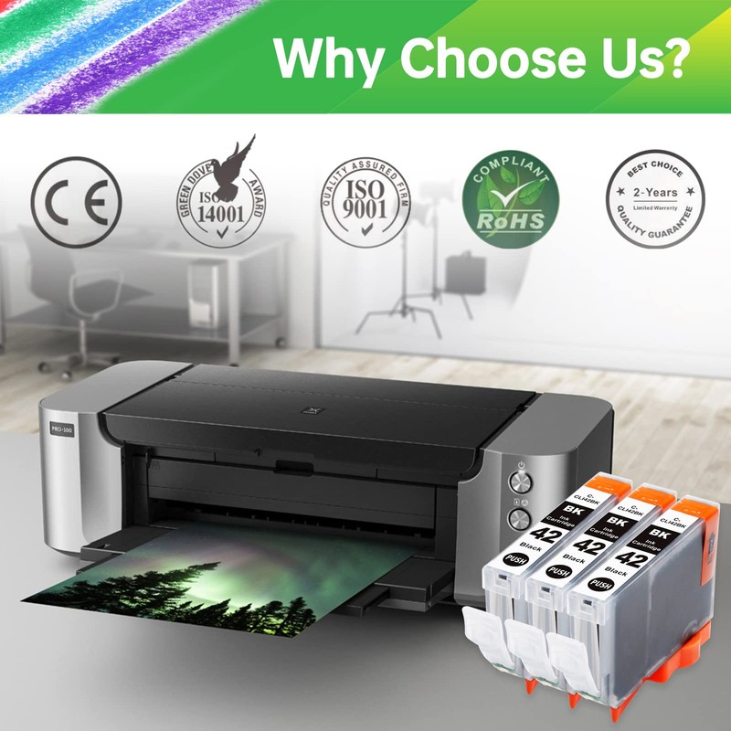 EXCERCUS Compatible Ink Cartridges Replacement for Canon CLI-42 CLI42 Ink