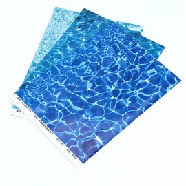 Pack of 6 Sheets of Coated Paper Water Waves, Water Wave Stickers, Artificial Water Effect Sheet, Miniature, Sticker Wave Water Leaf, Artificial Water, for Microlandscapes, Sandboxes, Water Models