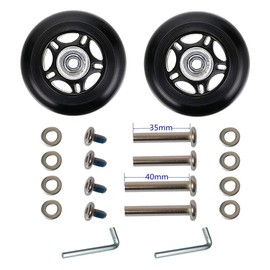 LOTOWELZON 1 Pair Luggage Replacement Wheels 84mm with 6mm(0.24") Bearings Repair Kits ABEC 608zz for Suitcase and Inline Outdoor Skate and Caster Board (OD84*W24mm/3.31"x0.94")