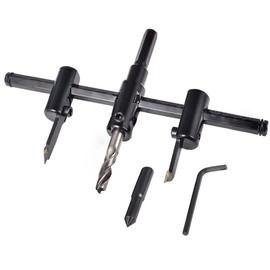 SagaSave 30-200mm Adjustable Circle Hole Saw Cutter Woodworking Drill Bit Heavy Duty Wood Drywall Drill Saw Round Cutting Tool Black HA2592B Hole Saws