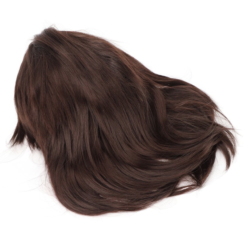 Men Wig Short Brown Straight Breathable Inner Mesh Soft Fluffy