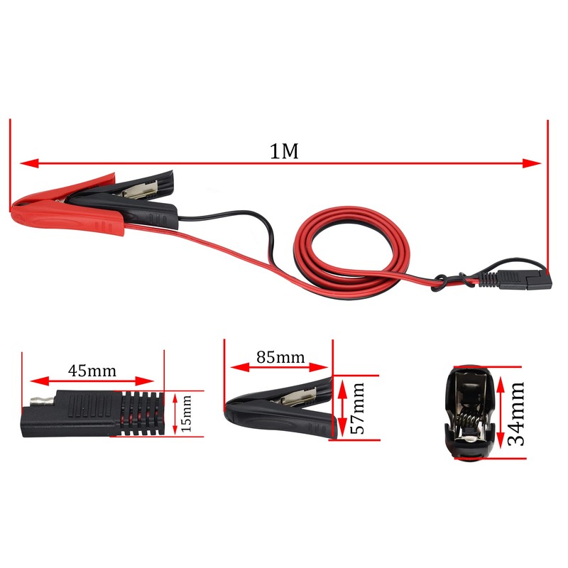 HCFeng 14AWG SAE to Alligator Clip Cable 12V SAE Adapter