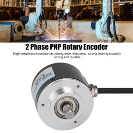 2-Phasen-Drehgeber, inkrementeller Drehgeber DC5‑24 V 2 Zoll Außendurchmesser Edelstahl ABS PNP-Ausgang für Roboter(600 P/R) Elektrizität