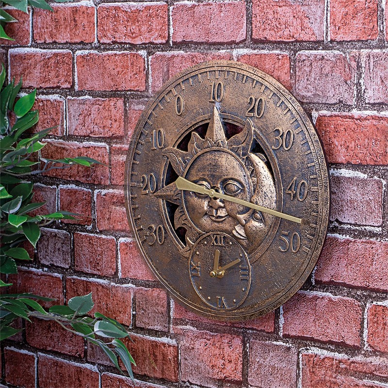 St Helens Home & Garden Vintage Sun and Moon Clock