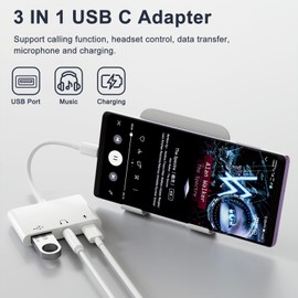 Uniytriox Adapter USB C auf USB, 3 in 1 USBC Adapter mit 3,5mm Kopfhörer Audiobuchse und PD Ladegerät, kompatibel mit den meisten Typ-C-Telefonen, i-Pad Pro, Laptops und weiteren Typ-C-Geräten