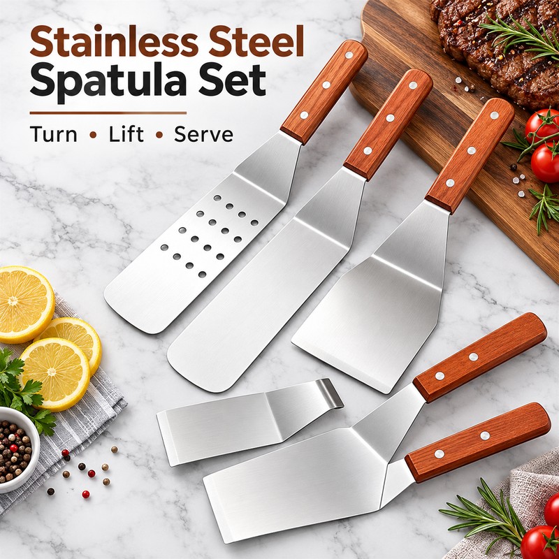 Stainless Steel Spatula for Grilling & Cooking – Metal Turner