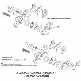 Avid Pad Pin Kit Elixir/Code/Guide R, RS, RSC Steel, 11.5015.036.010 - Silver, 2 Pieces
