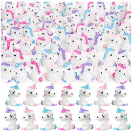 LHSYFBZ 48Pcs Mini Resin Unicorn, Miniature Unicorn Figurines, Mini Resin Animals to Hide for Garden Landscape Aquarium Dollhouse Birthday Party Room Crafts Decor