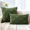 MIULEE Moss Green White Throw Pillow Covers 20x20 Inch, Soft