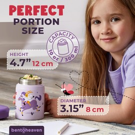 Bentoheaven Kids Food Jar (10oz) - Vacuum Insulated Food Container - Premium Double Wall Stainless Steel - Easy to Open - Keeps Soup & Food Hot/Cold - Lunch Box Thermos for Hot Food Kids (Mauve)