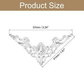 sourcing map Metal Corner Protector, Furniture Decorative Edge Cover, Album Corner Protectors Covers for Box Wooden Case Table Desk, 24 Pcs, White