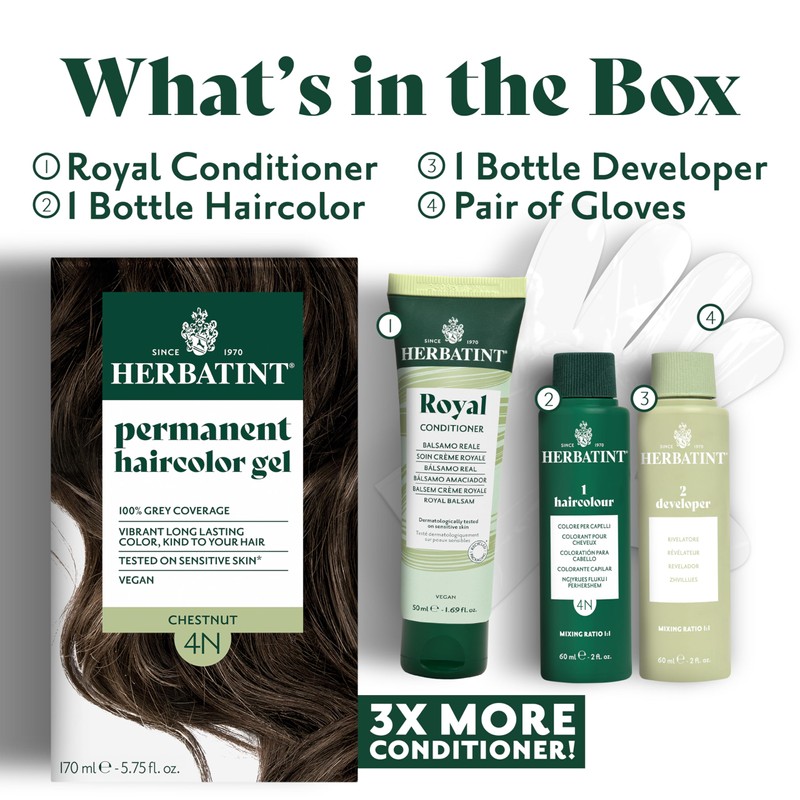 Herbatint Permanent Hair Dye - 1N Black - For Up