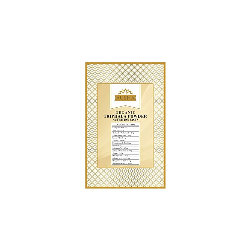 Ausha Organic Triphala Powder 250g | Haritaki, Amla, Bibhitaki |