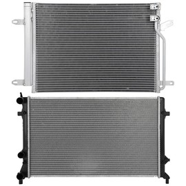 cciyu Aluminum Radiator Replacement 2012-2014 for Volkswagen for Beetle,2011-2015 for Volkswagen for Jetta 13234 Complete Radiator Radiator Engine Coolant Radiator Assembly Radiator Auto Parts