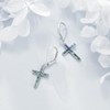 Cross Earrings for Women Sterling Silver Christian Dangle Earrings Abalone