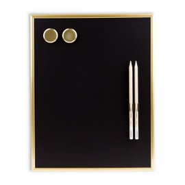U Brands Magnetic Chalkboard, 11" x 14", Gold Metal Frame, Premium Matte Surface, Includes Chalk Pencils and Magnets