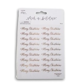 Christmas Gold Foil Script ''Merry Christmas'' Stickers - Foil Adhesive Decals for Crafts & Scrapbooks - 36 Pieces