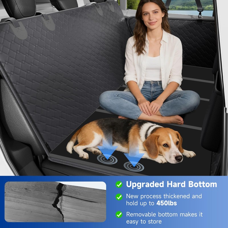 REDASW Dog Car Seat Cover Waterproof Vegan Leather, Scratchproof, Hard