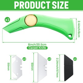 WILLBOND 1 Pcs Roofing Knife with Hook Blade Carpet Knife Utility for Roof Vinyl Carpet Shingle