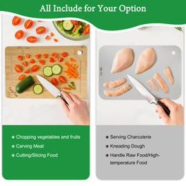 Bamboo Cutting Board Set with Stainless Steel Board & Stand by TangTea | 3 Boards for Kitchen Prep | Wood Chopping Board with Juice Groove, Hygienic Metal Board for Meat | Serving and Chopping