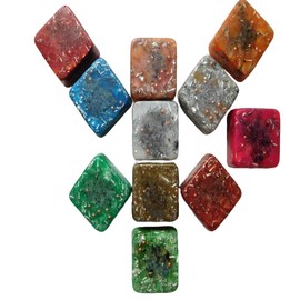 Aqua Blue Colors Mini Cube Tower Busters Crystal Orgone Generator Energy Accumulator Many Beautiful Ingredients! hm(Aqua Blue Duo)