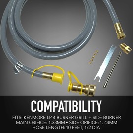 Permasteel PP-20400-CS-AM Propane to Natural Gas Conversion Kit for Kenmore 4 Burner Grills, Gray