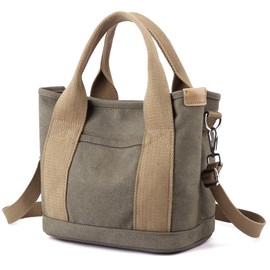 Halemet Small Tote Bag with Zipper Tote Bag for Women Canvas Crossbody Bag Shoulder Bag Satchel Hobo Bag Messenger Bag 2023, Z06 Denim Army Green, Small