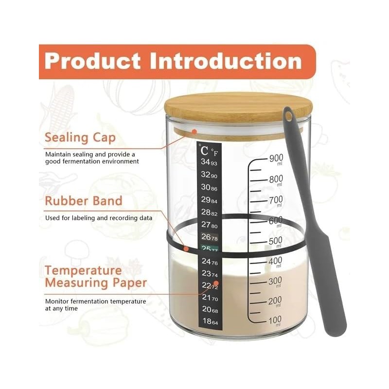 BRIRILINE Pro Sourdough Bread Starter Kit - 34 oz sourdough