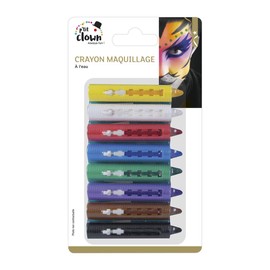 PTIT CLOWN P 'tit clown 81087 Water Based Make-Up Pencil – Pack of 8 – Multi