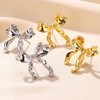 Silver Gold Bow Earrings for Women Cute Bowknot Stud Earrings