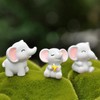 HANFEIDA Mini Elephant Figurines Cute Car Dashboard Accessories, 6 Pcs