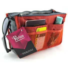 Periea Chelsy Handbag Organiser Insert (Coral, Medium)