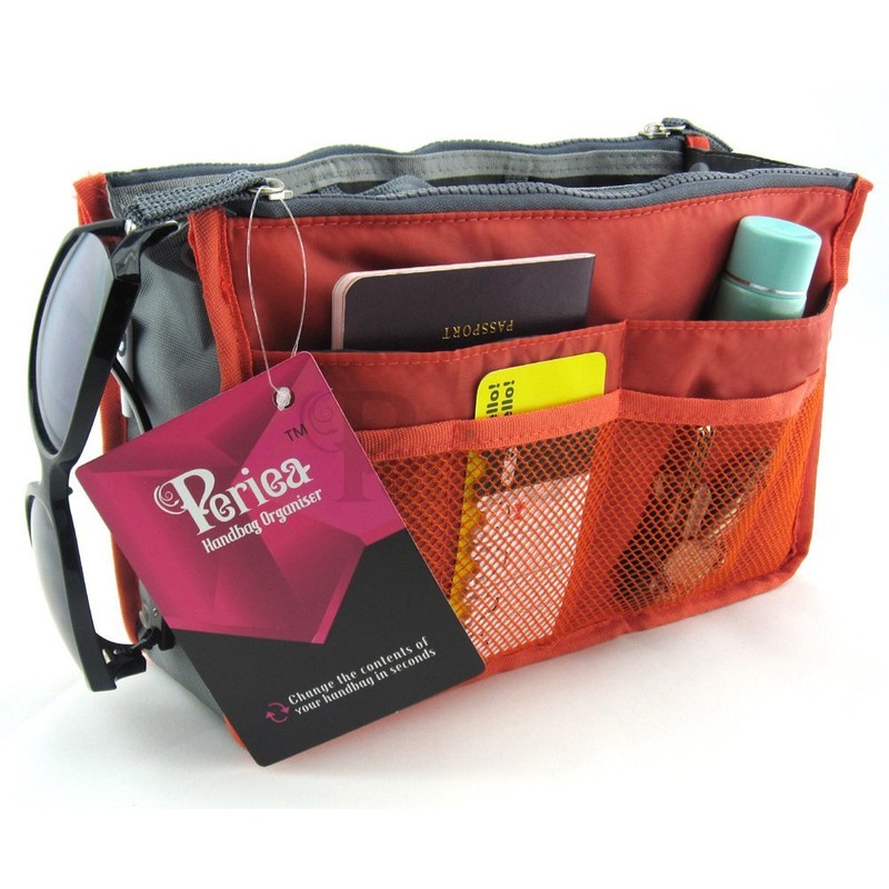 Periea Chelsy Handbag Organiser Insert (Coral, Medium)